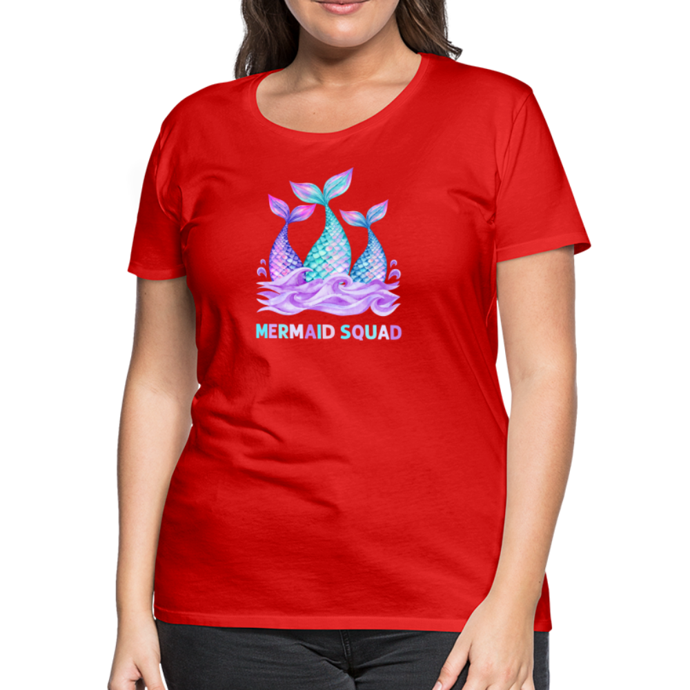 Mermaid Squad Women’s Premium T-Shirt - red