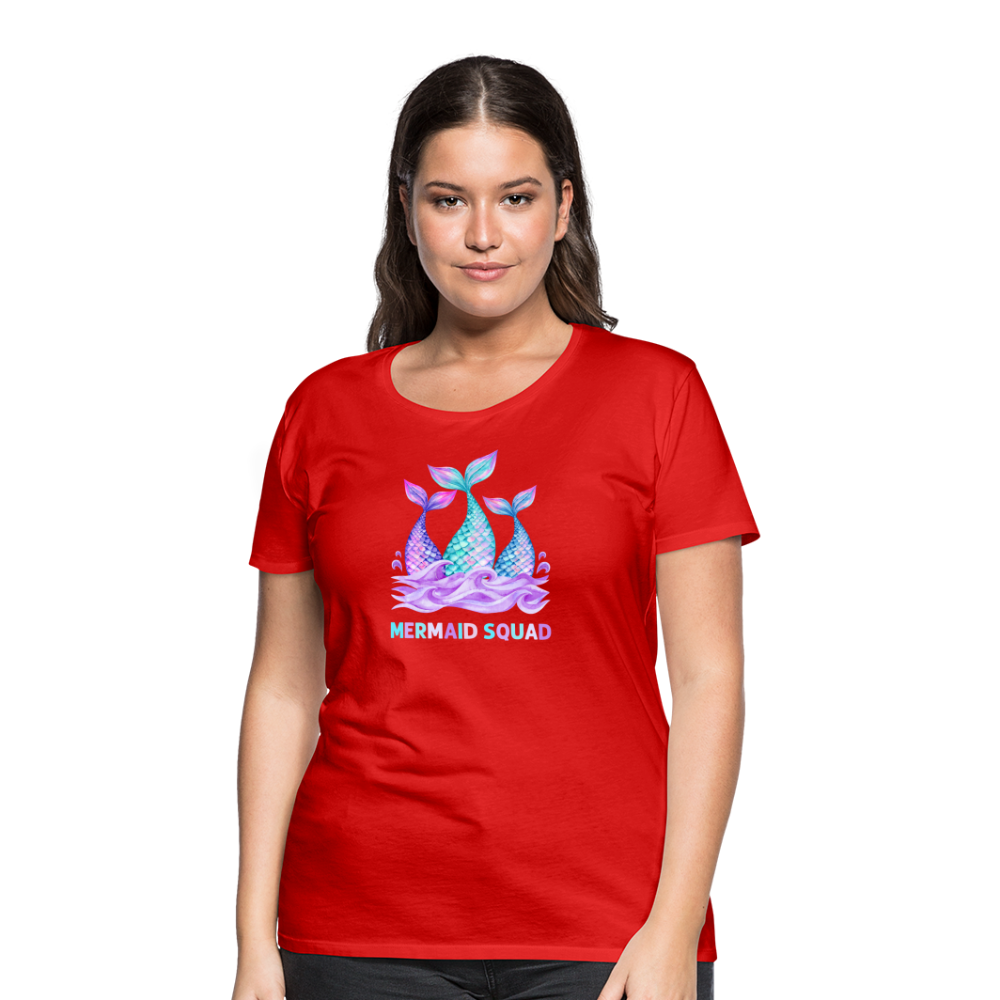 Mermaid Squad Women’s Premium T-Shirt - red