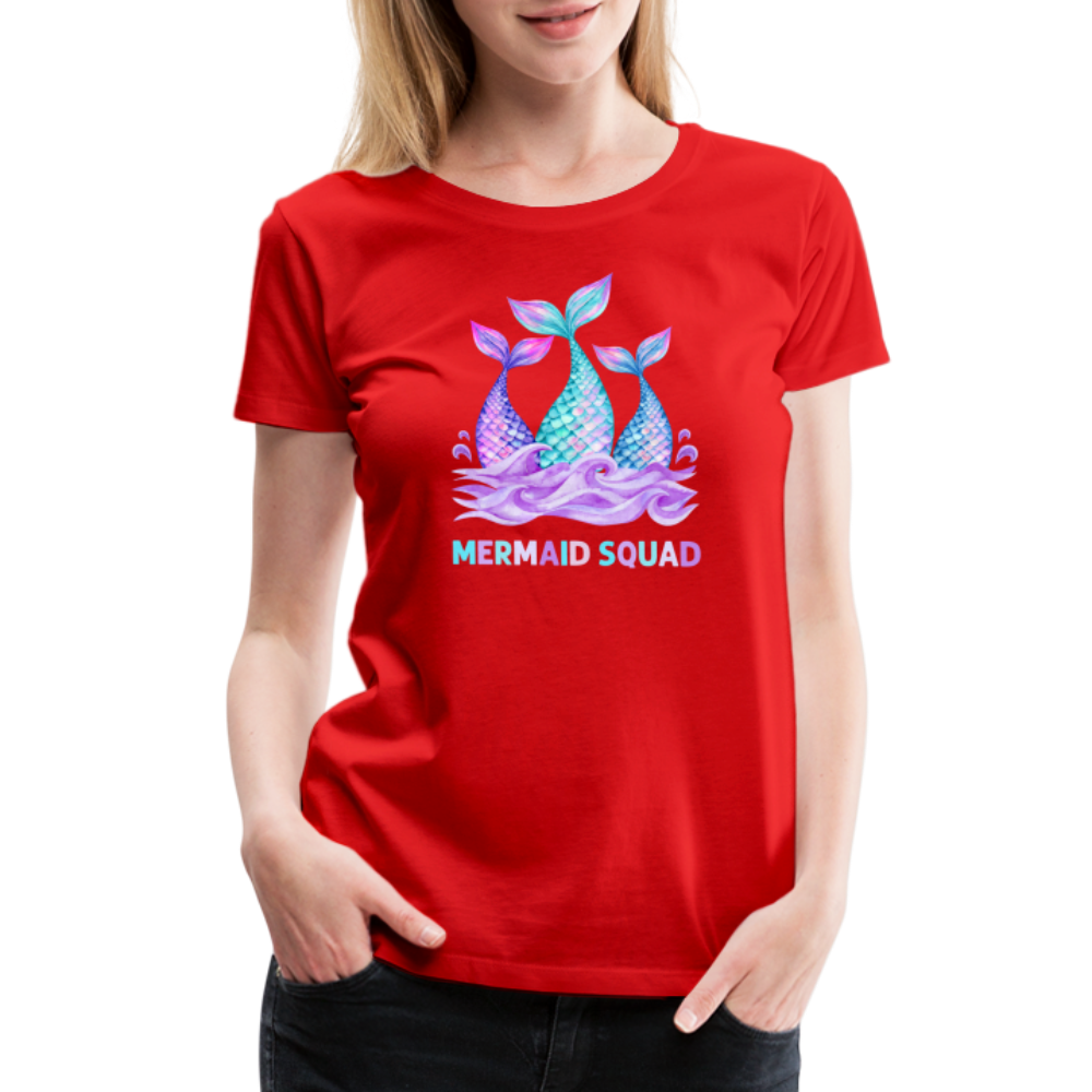 Mermaid Squad Women’s Premium T-Shirt - red