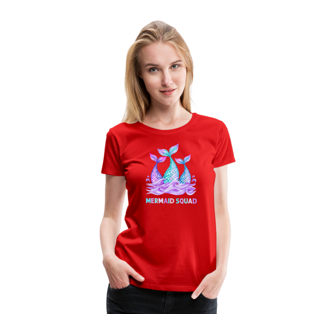 Mermaid Squad Women’s Premium T-Shirt - red