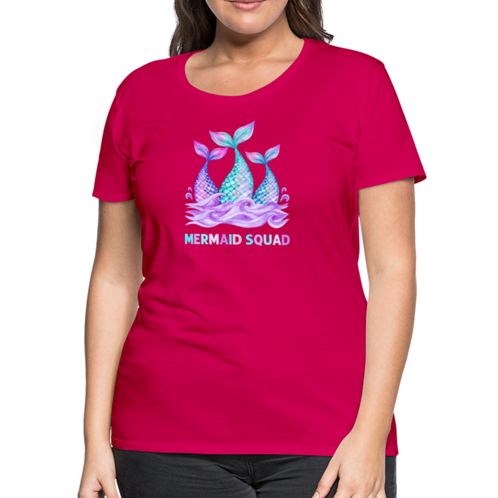 Mermaid Squad Women’s Premium T-Shirt - dark pink