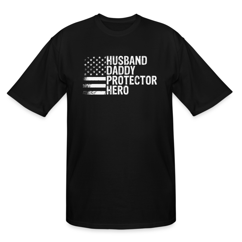 Husband Daddy Protector Hero Men's Tall T-Shirt - black