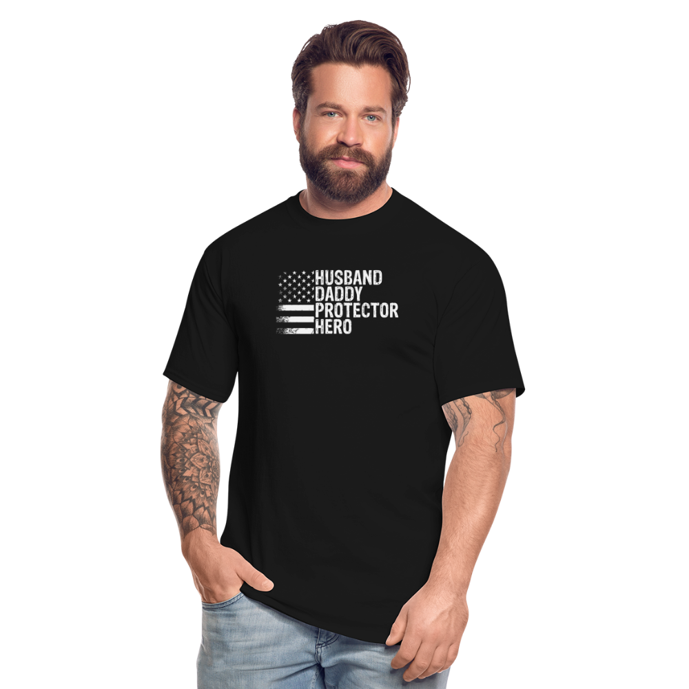 Husband Daddy Protector Hero Men's Tall T-Shirt - black