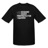 Husband Daddy Protector Hero Men's Tall T-Shirt - black