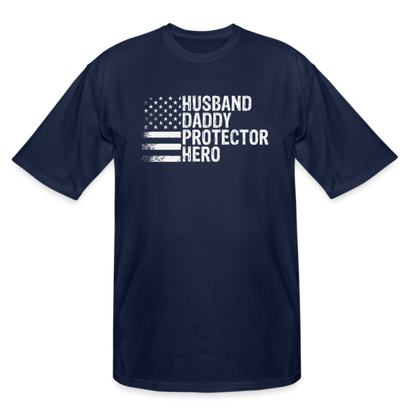 Husband Daddy Protector Hero Men's Tall T-Shirt - navy