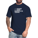 Husband Daddy Protector Hero Men's Tall T-Shirt - navy