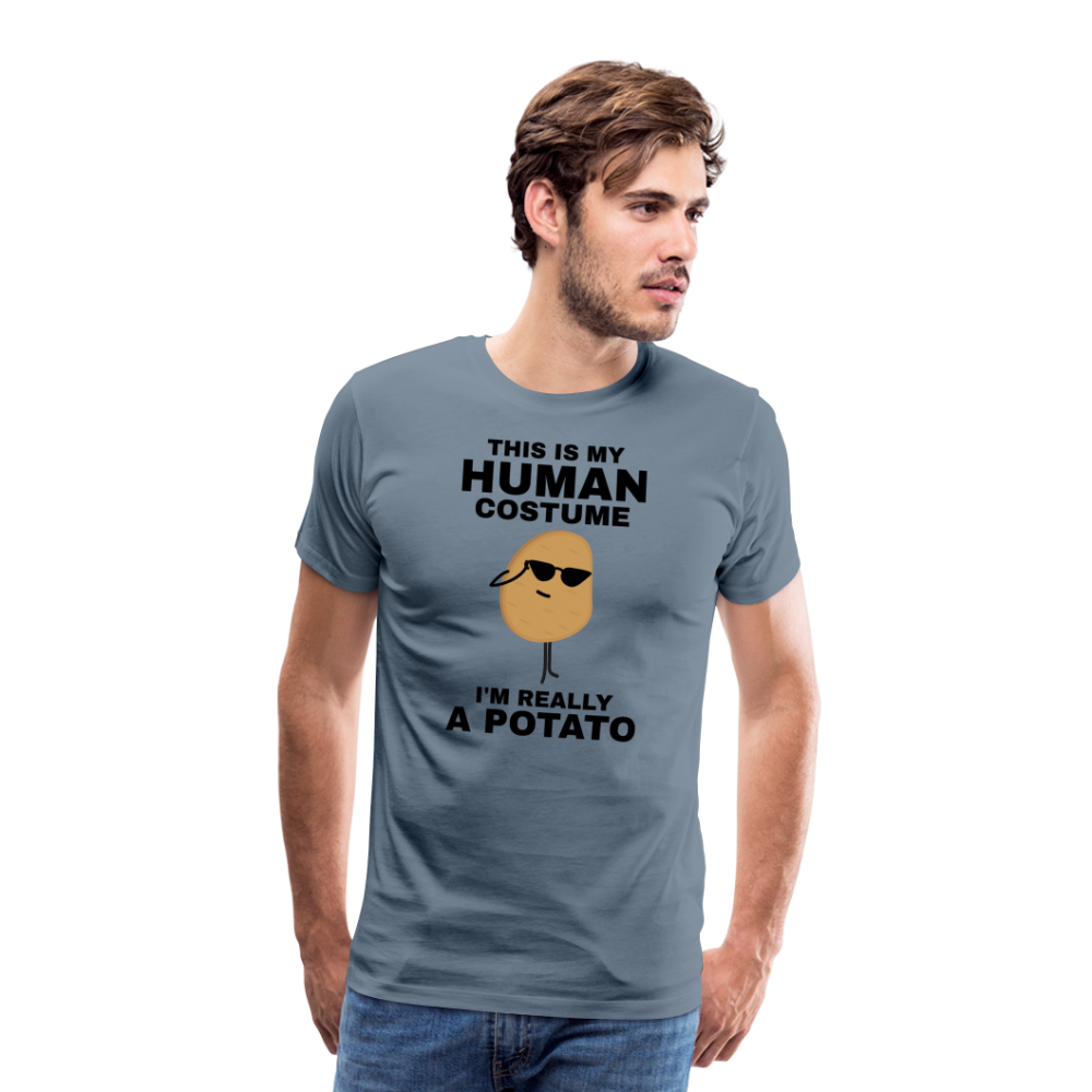 This Is My Human Costume I'm Really a Potato Men's Premium T-Shirt - steel blue