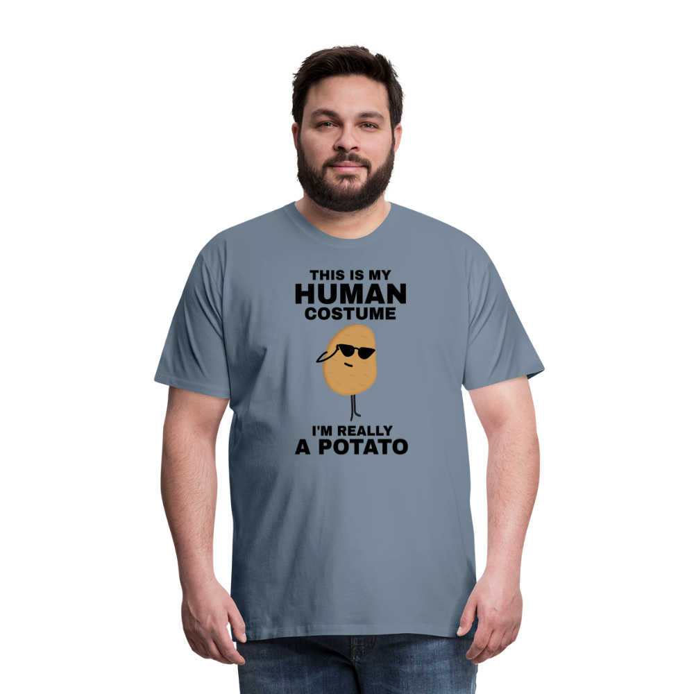 This Is My Human Costume I'm Really a Potato Men's Premium T-Shirt - steel blue