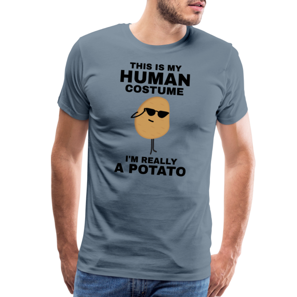 This Is My Human Costume I'm Really a Potato Men's Premium T-Shirt - steel blue