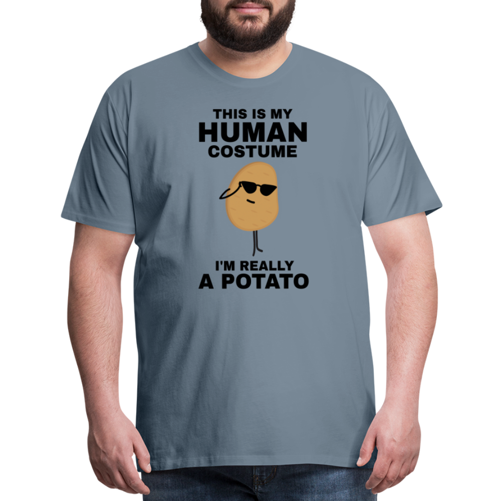 This Is My Human Costume I'm Really a Potato Men's Premium T-Shirt - steel blue