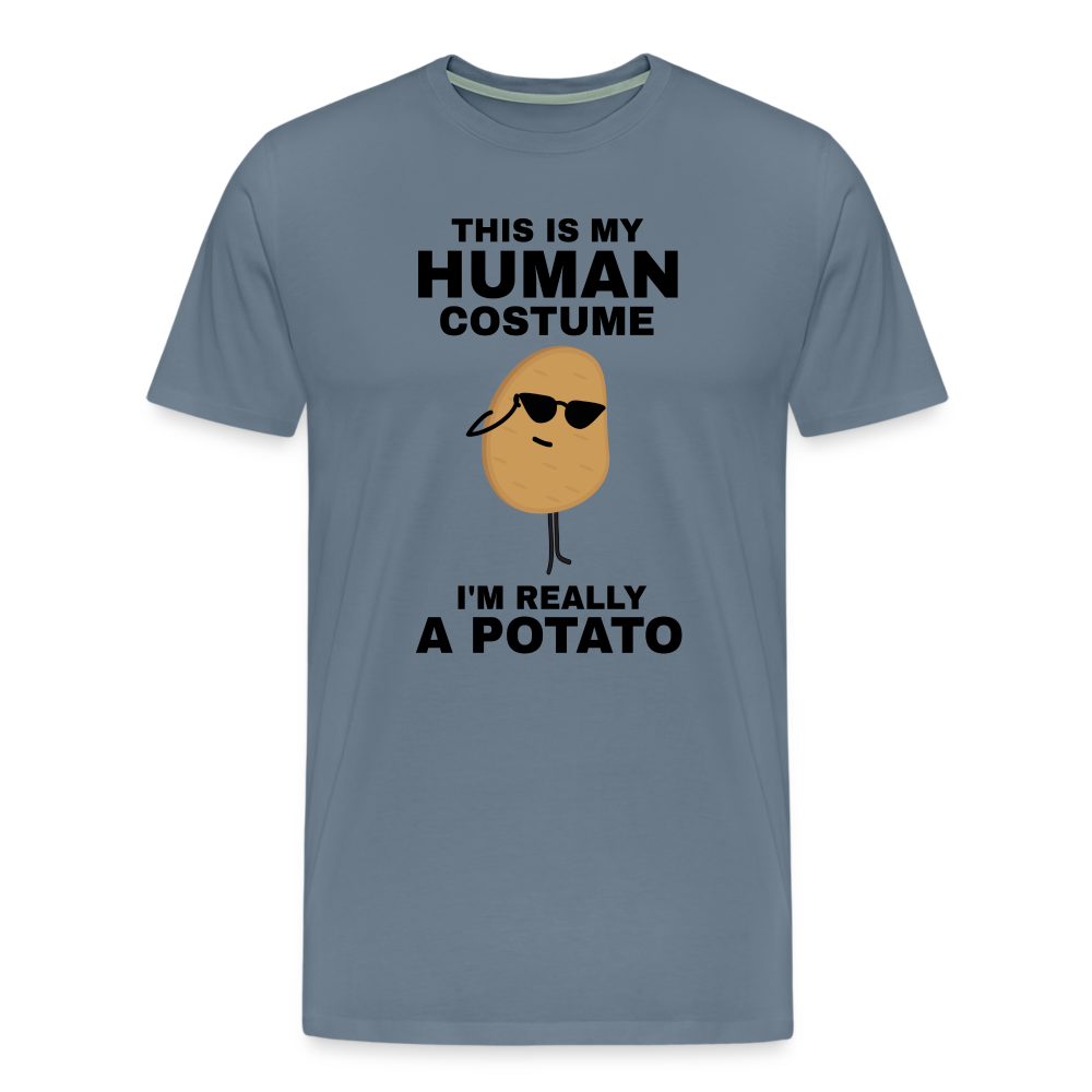 This Is My Human Costume I'm Really a Potato Men's Premium T-Shirt - steel blue