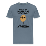 This Is My Human Costume I'm Really a Potato Men's Premium T-Shirt - steel blue