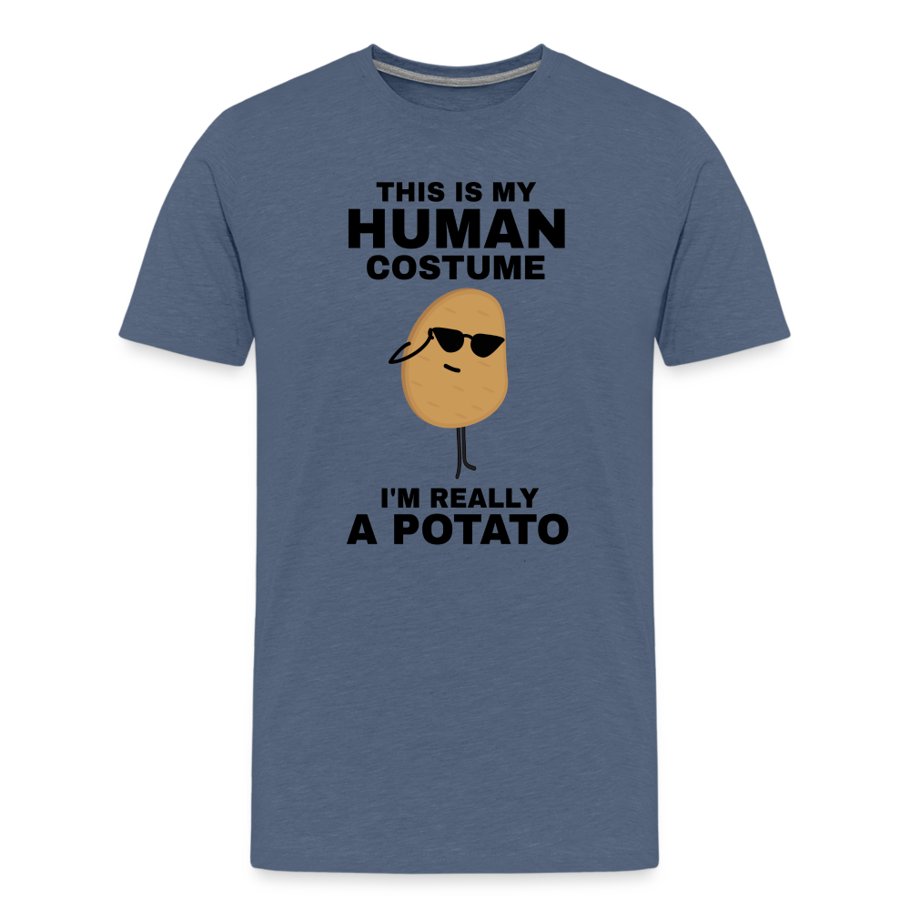 This Is My Human Costume I'm Really a Potato Men's Premium T-Shirt - heather blue