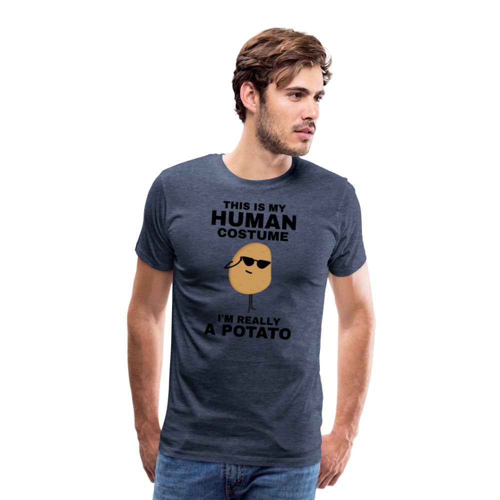 This Is My Human Costume I'm Really a Potato Men's Premium T-Shirt - heather blue