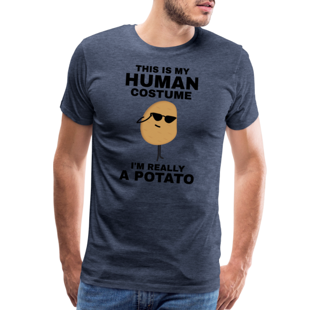 This Is My Human Costume I'm Really a Potato Men's Premium T-Shirt - heather blue