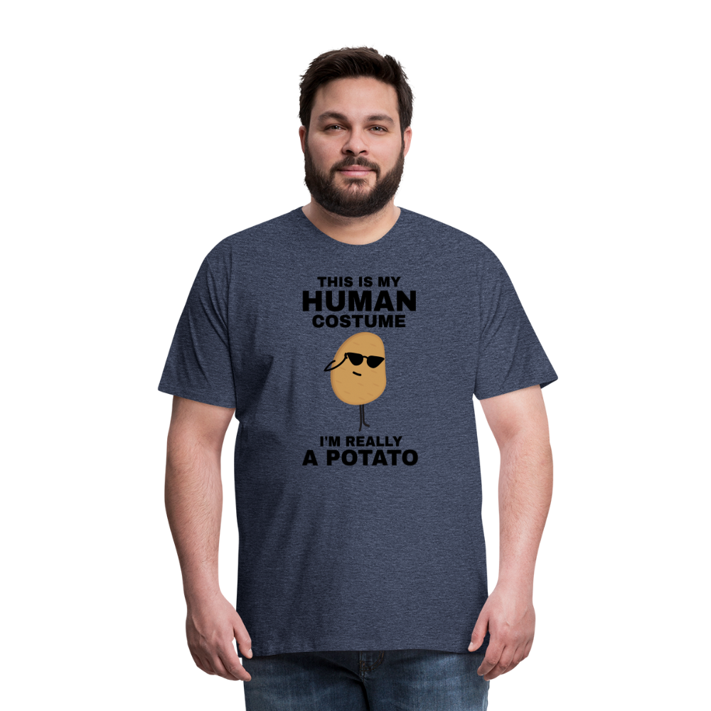 This Is My Human Costume I'm Really a Potato Men's Premium T-Shirt - heather blue