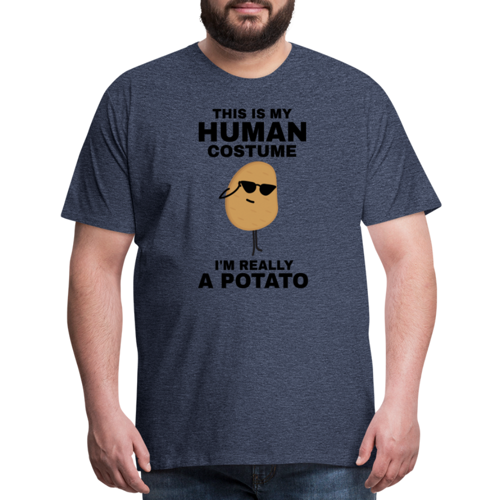 This Is My Human Costume I'm Really a Potato Men's Premium T-Shirt - heather blue