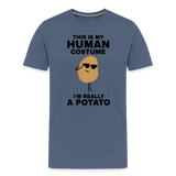 This Is My Human Costume I'm Really a Potato Men's Premium T-Shirt - heather blue