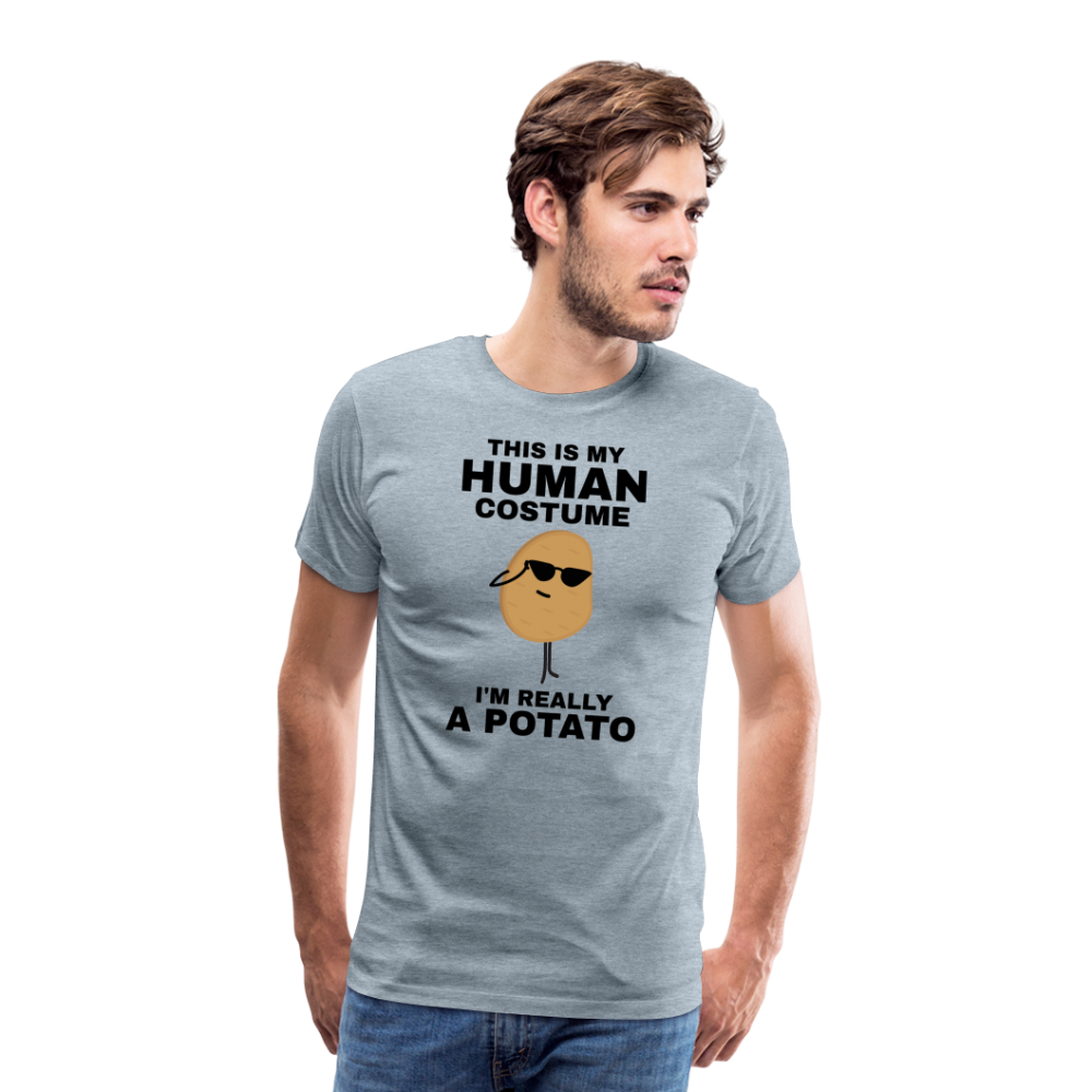 This Is My Human Costume I'm Really a Potato Men's Premium T-Shirt - heather ice blue