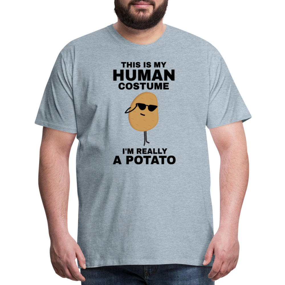 This Is My Human Costume I'm Really a Potato Men's Premium T-Shirt - heather ice blue