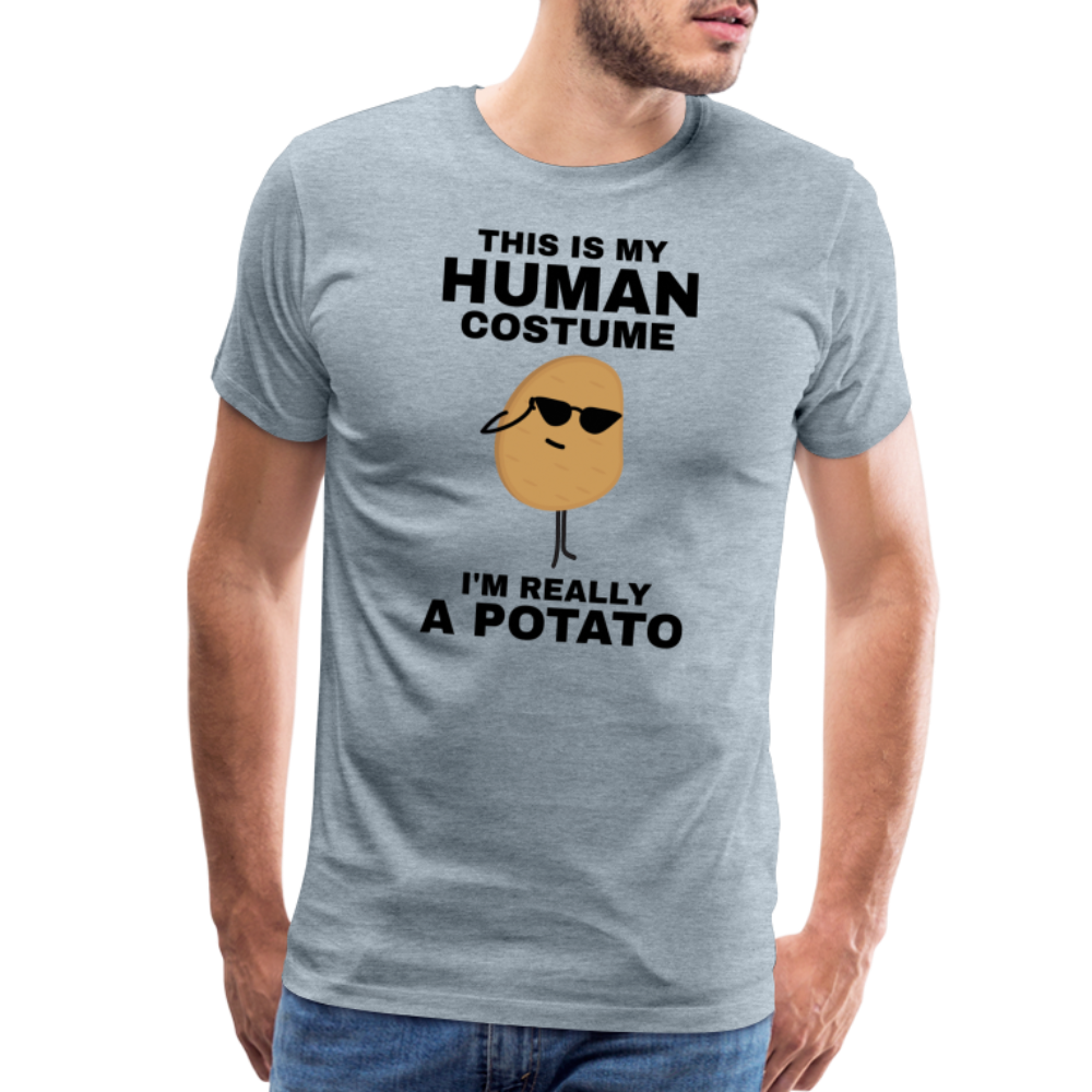 This Is My Human Costume I'm Really a Potato Men's Premium T-Shirt - heather ice blue