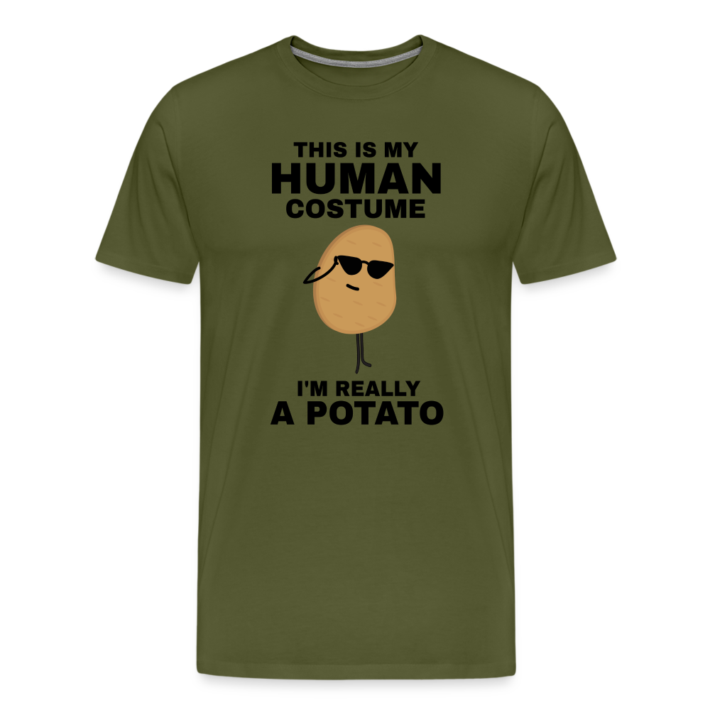 This Is My Human Costume I'm Really a Potato Men's Premium T-Shirt - olive green