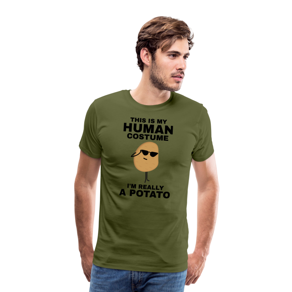 This Is My Human Costume I'm Really a Potato Men's Premium T-Shirt - olive green
