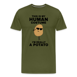 This Is My Human Costume I'm Really a Potato Men's Premium T-Shirt - olive green