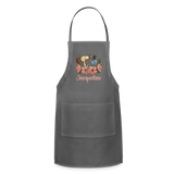 Jacqueline Hair Stylist Floral Adjustable Apron - charcoal