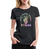 Thick Thighs Spooky Vibes Pastel Goth Women’s Premium T-Shirt - black