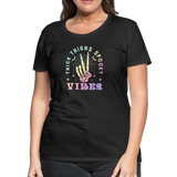 Thick Thighs Spooky Vibes Pastel Goth Women’s Premium T-Shirt - black