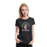 Thick Thighs Spooky Vibes Pastel Goth Women’s Premium T-Shirt - black