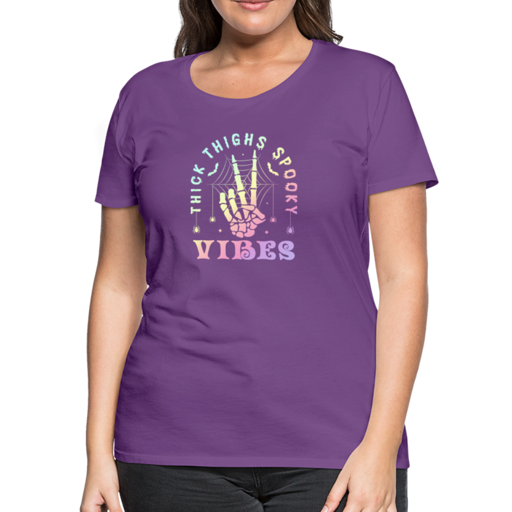 Thick Thighs Spooky Vibes Pastel Goth Women’s Premium T-Shirt - purple