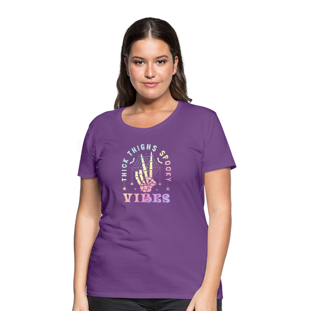 Thick Thighs Spooky Vibes Pastel Goth Women’s Premium T-Shirt - purple