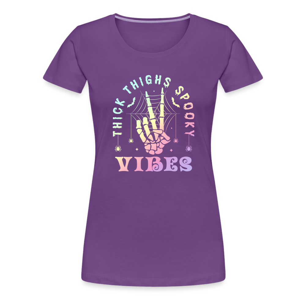 Thick Thighs Spooky Vibes Pastel Goth Women’s Premium T-Shirt - purple