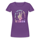 Thick Thighs Spooky Vibes Pastel Goth Women’s Premium T-Shirt - purple