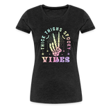 Thick Thighs Spooky Vibes Pastel Goth Women’s Premium T-Shirt - charcoal grey
