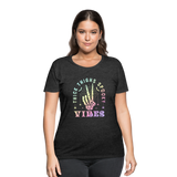 Thick Thighs Spooky Vibes Pastel Goth Women’s Curvy T-Shirt - deep heather