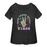 Thick Thighs Spooky Vibes Pastel Goth Women’s Curvy T-Shirt - deep heather