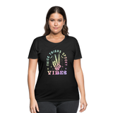 Thick Thighs Spooky Vibes Pastel Goth Women’s Curvy T-Shirt - black