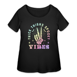 Thick Thighs Spooky Vibes Pastel Goth Women’s Curvy T-Shirt - black