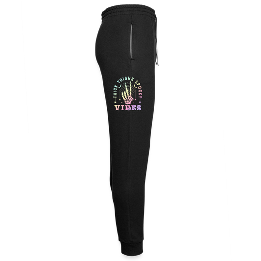 Thick Thighs Spooky Vibes Pastel Goth Unisex Joggers - black/asphalt