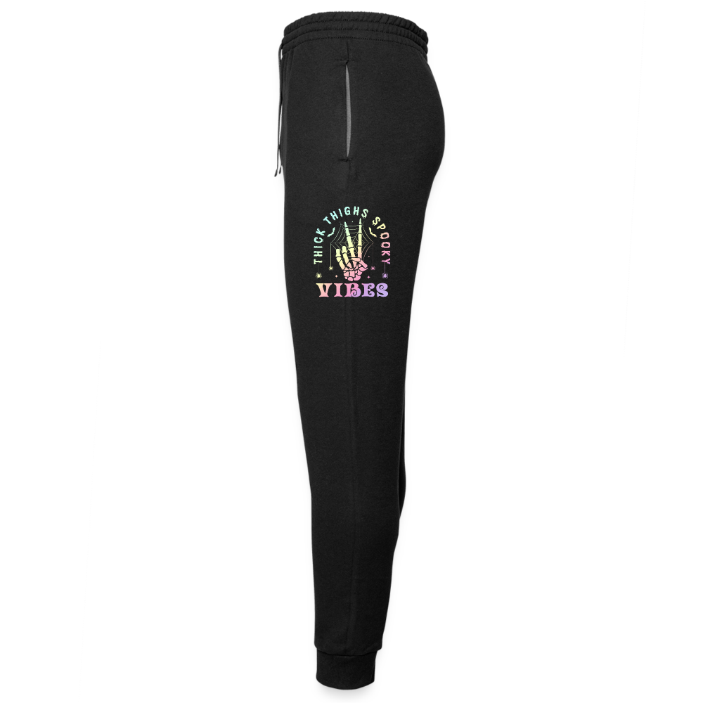 Thick Thighs Spooky Vibes Pastel Goth Unisex Joggers - black/asphalt