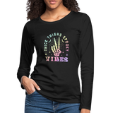 Thick Thighs Spooky Vibes Women's Premium Long Sleeve T-Shirt - black