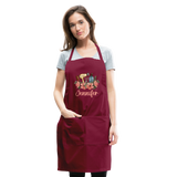 Jennifer Floral Stylist Adjustable Apron - burgundy
