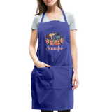 Jennifer Floral Stylist Adjustable Apron - royal blue