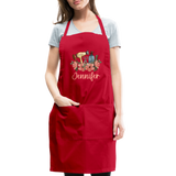 Jennifer Floral Stylist Adjustable Apron - red