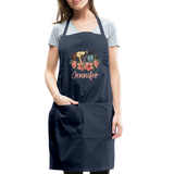 Jennifer Floral Stylist Adjustable Apron - navy