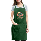 Jennifer Floral Stylist Adjustable Apron - forest green