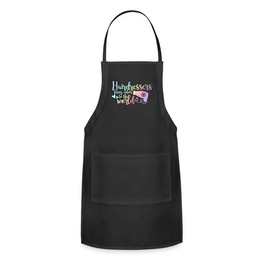 Hairdressers Bring Color to the World Adjustable Apron - black